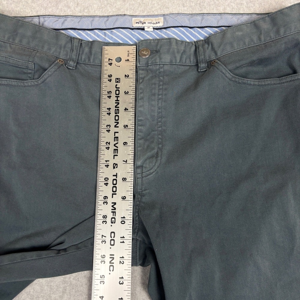 Peter Millar Ultimate Sateen 5 Pocket Pants Mens 40 Grey Straight Leg Stretch - Picture 5 of 10